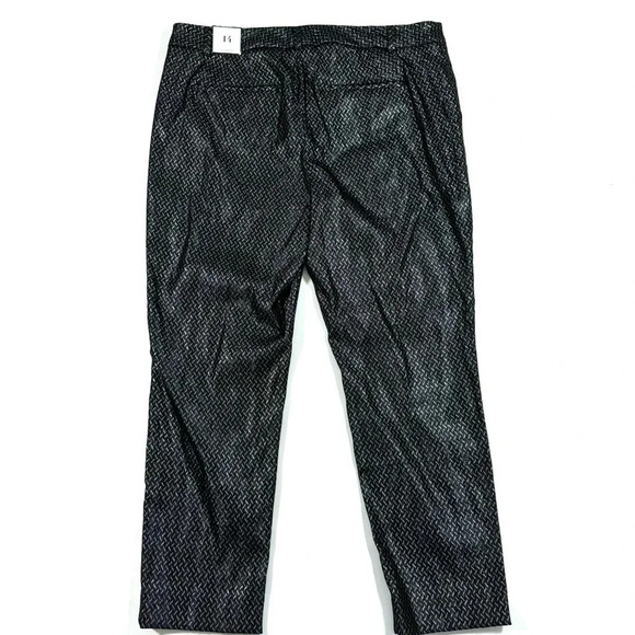 New White House Black Market The Slim Ankle Pants Metallic Black - Picture 2 of 9